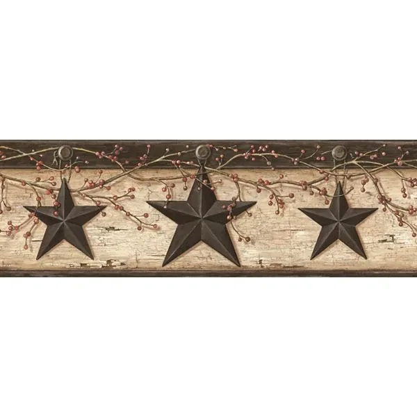 PUR44602B | Ennis Sand Rustic Barn Star Wallpaper