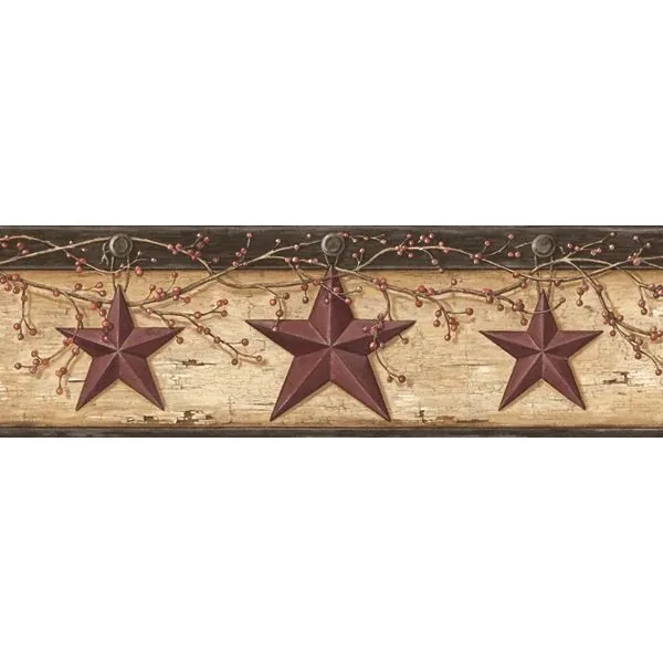 PUR44603B | Ennis Wheat Rustic Barn Star Wallpaper