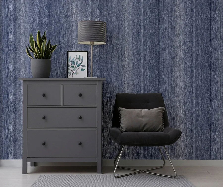 Brewster Home Fashions Ephraim Dark Blue Radiance Plain Wallpaper - SKU AH298502