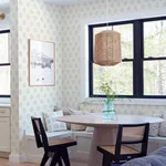 Brewster Home Fashions Ervic Blue Leaf Block Print Wallpaper - SKU 3122-11305