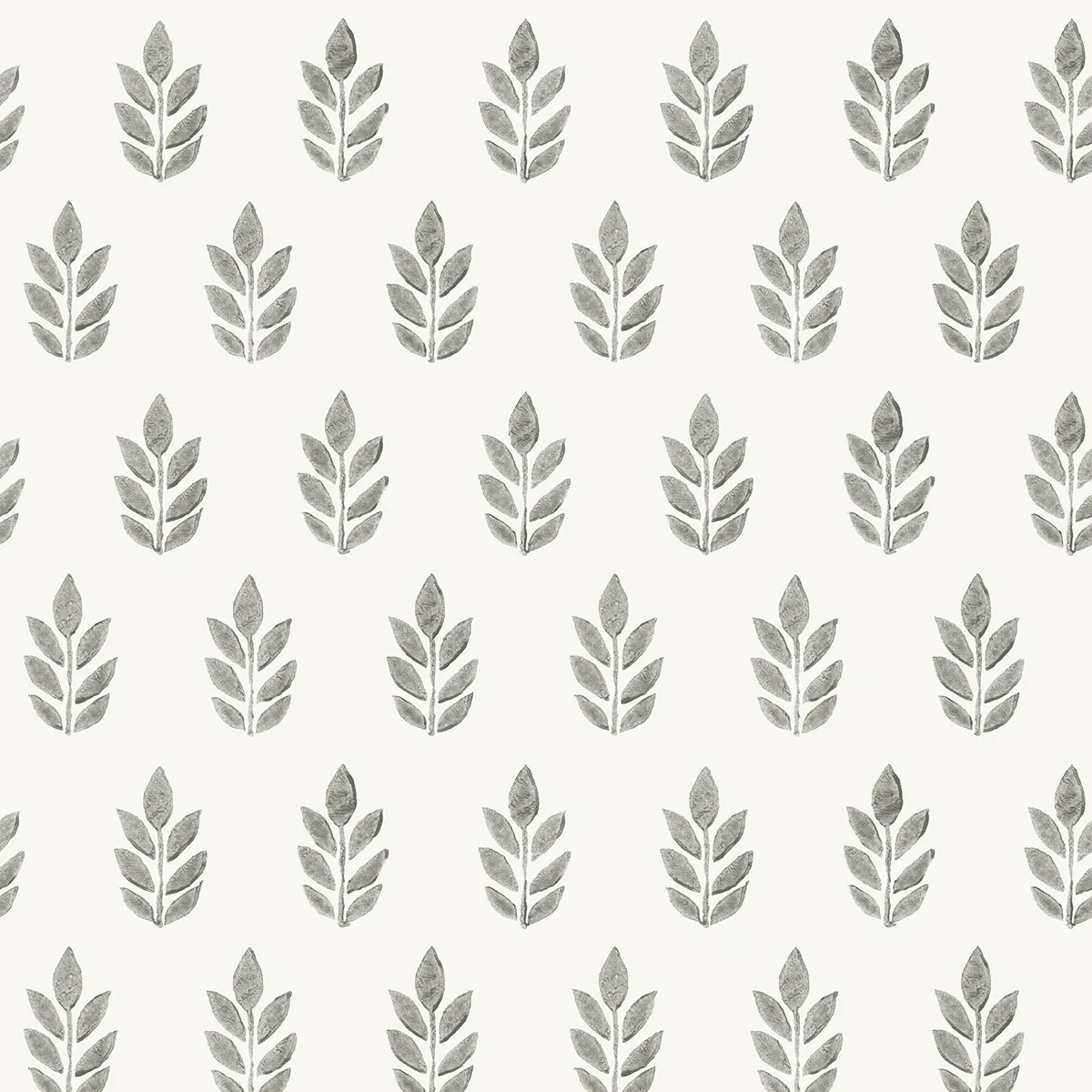 3122-11300 | Ervic Charcoal Leaf Block Print Wallpaper