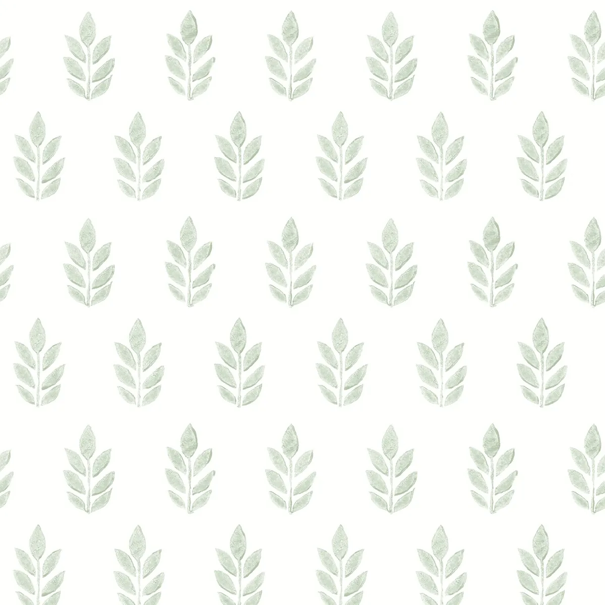 3122-11304 | Ervic Green Leaf Block Print Wallpaper