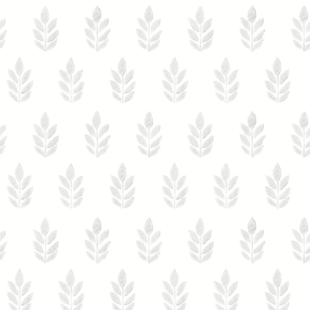 3122-11310 | Ervic Light Grey Leaf Block Print Wallpaper