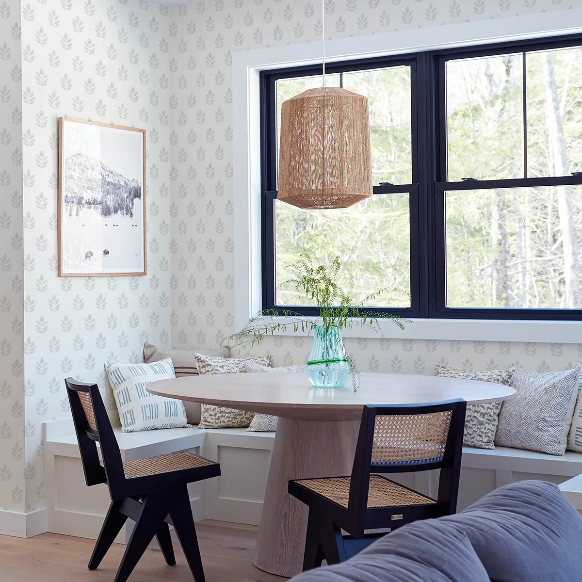 Brewster Home Fashions Ervic Light Grey Leaf Block Print Wallpaper - SKU 3122-11310