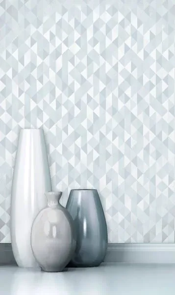 Brewster Home Fashions Ethan Silver Triangle Wallpaper - SKU 2603-20933