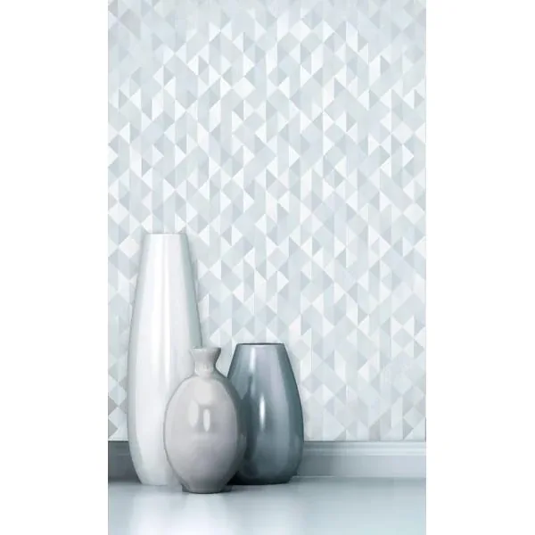 Brewster Home Fashions Ethan Silver Triangle Wallpaper - SKU 2704-20933