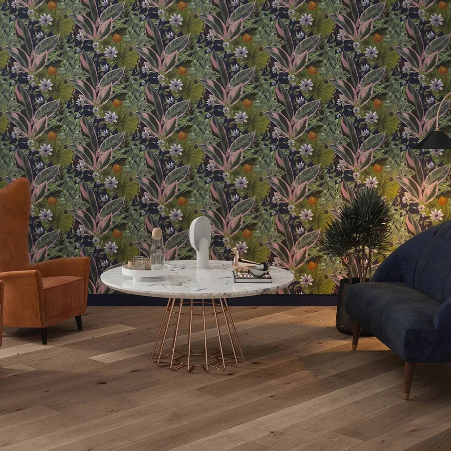Brewster Home Fashions Etta Navy Tropical Wallpaper - SKU AH921703