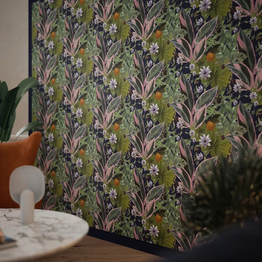 Brewster Home Fashions Etta Navy Tropical Wallpaper - SKU AH921703