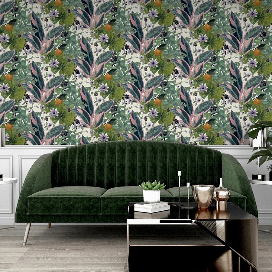 Brewster Home Fashions Etta White Tropical Wallpaper - SKU AH921704