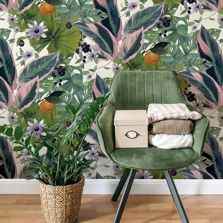 Brewster Home Fashions Etta White Tropical Wallpaper - SKU AH921704