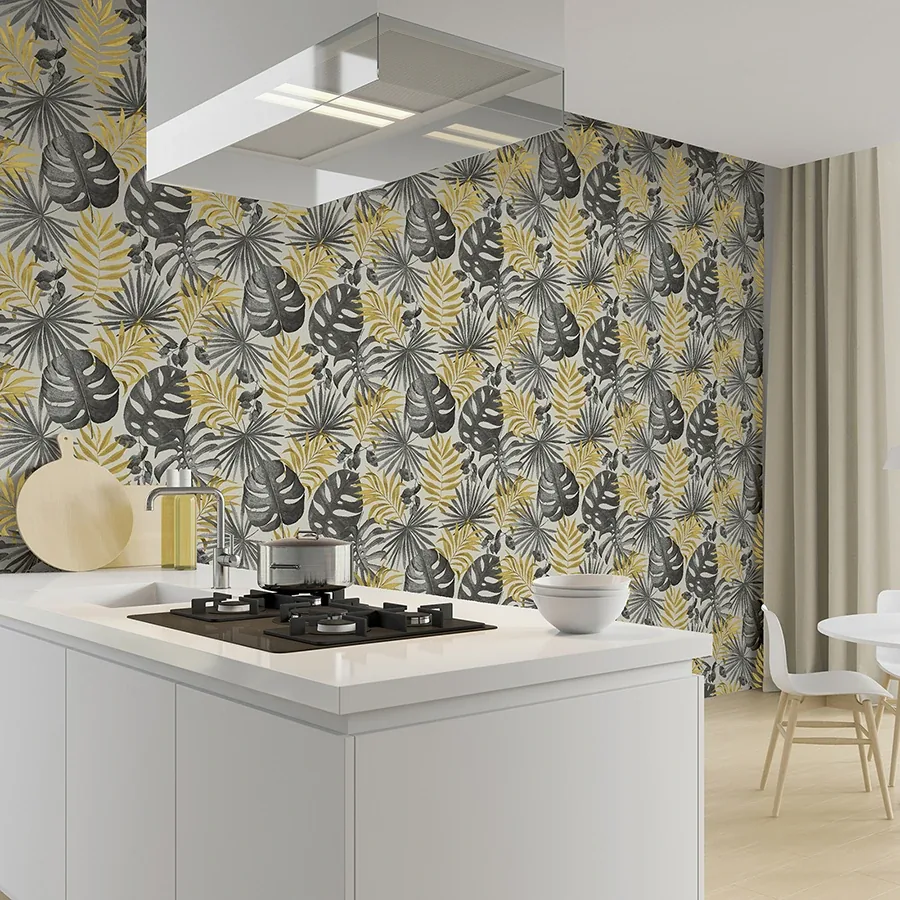 Brewster Home Fashions Eustis Black Jungle Wall Wallpaper - SKU AH297105