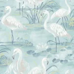 Brewster Home Fashions Everglades Aqua Flamingos Wallpaper - SKU 3120-13604