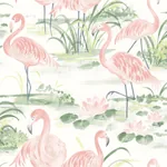 Brewster Home Fashions Everglades Coral Flamingos Wallpaper - SKU 3120-13601
