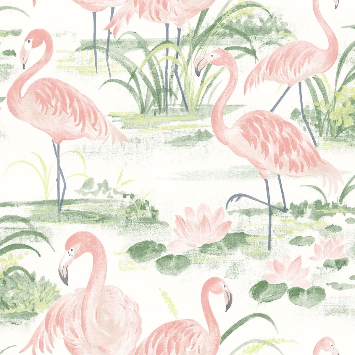 3120-13601 | Everglades Coral Flamingos Wallpaper