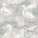Brewster Home Fashions Everglades Grey Flamingos Wallpaper - SKU 3120-13603