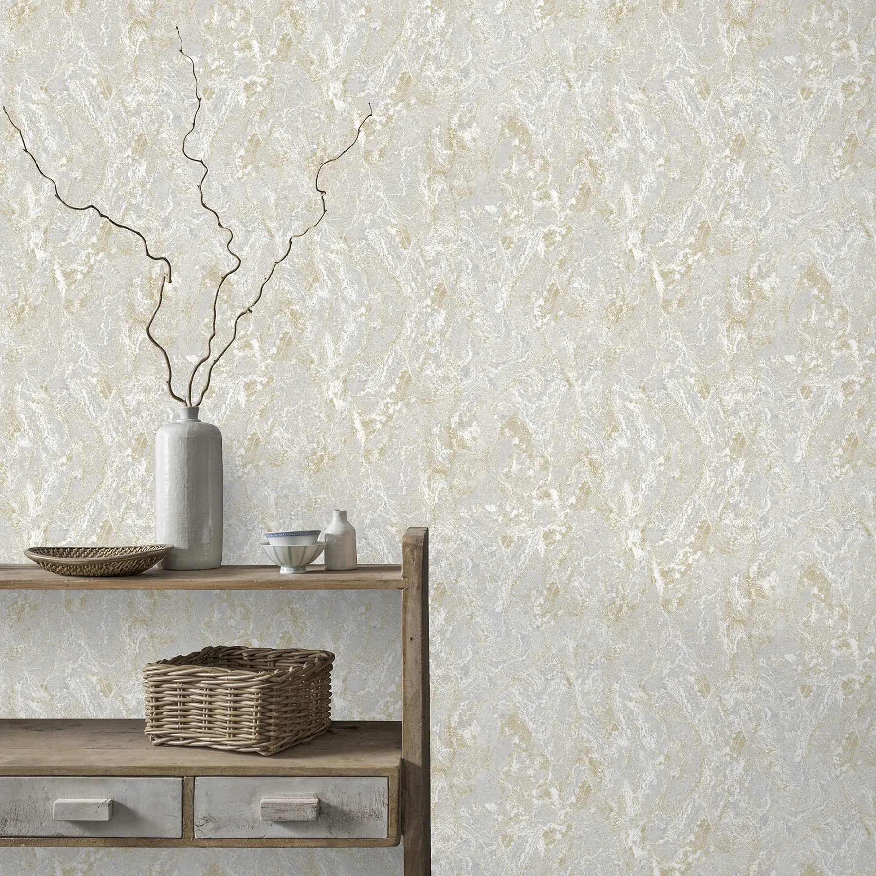 Brewster Home Fashions Evonne Neutral Marble Patina Wallpaper - SKU AH296804