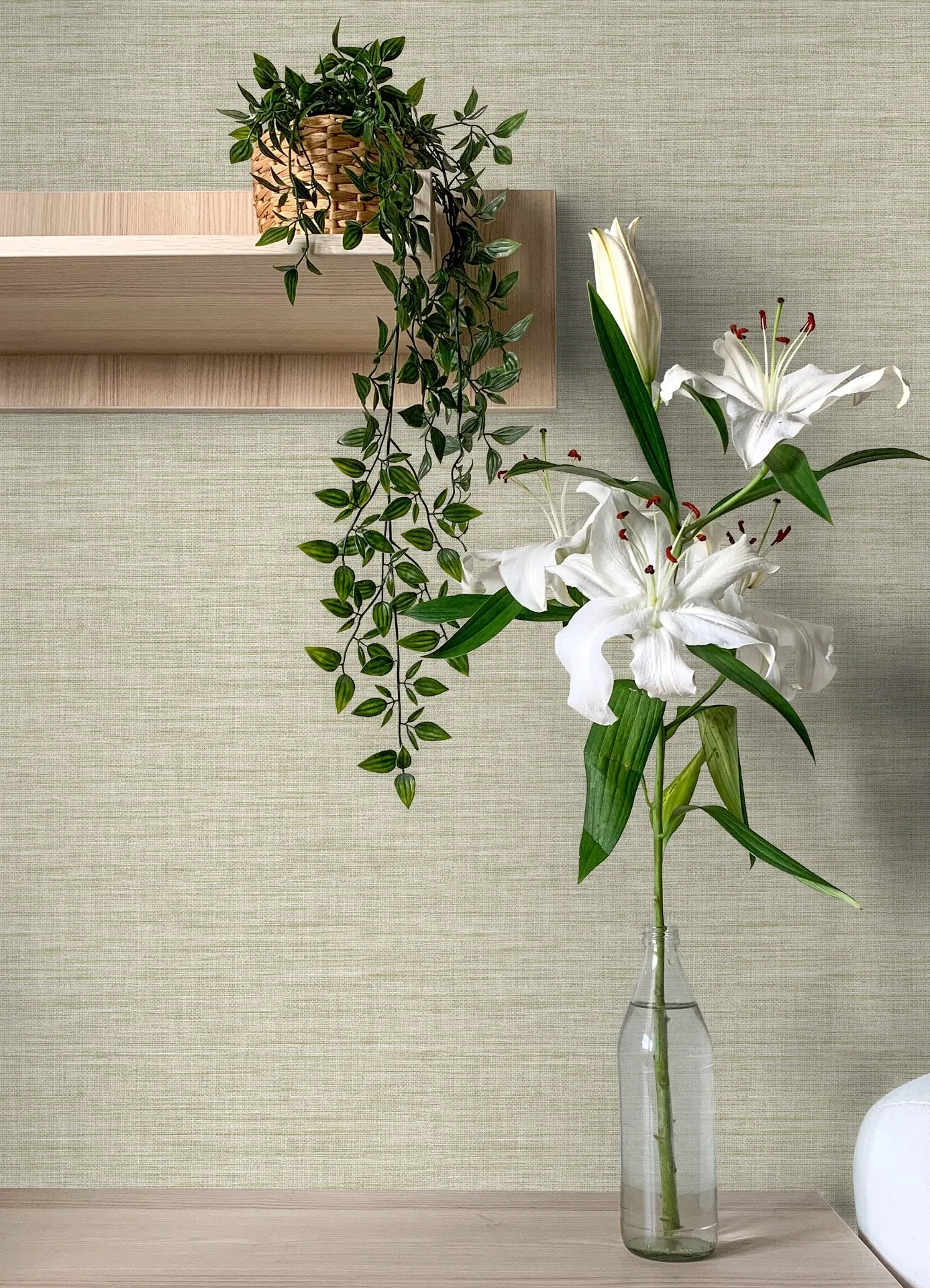 Brewster Home Fashions Exhale Light Yellow Faux Grasscloth Wallpaper - SKU 4157-26463