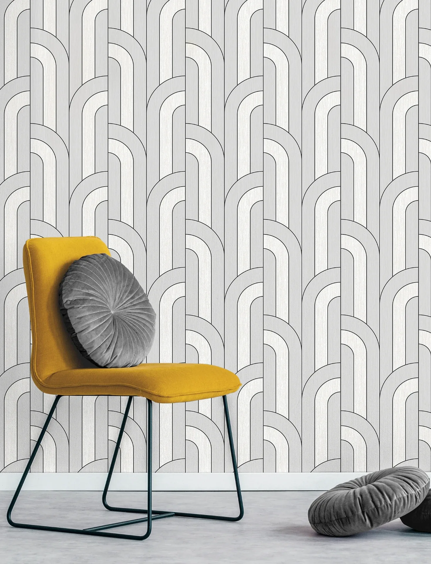Brewster Home Fashions Ezra Platinum Arch Wallpaper - SKU 4157-42843