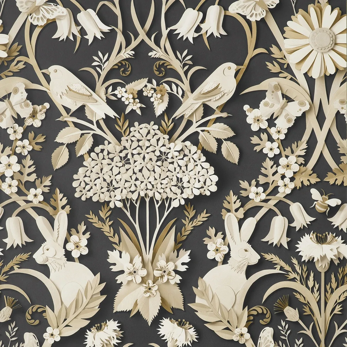Brewster Home Fashions Fae Charcoal Woodland Wallpaper - SKU FD42948