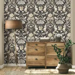 Brewster Home Fashions Fae Charcoal Woodland Wallpaper - SKU FD42948