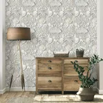 Brewster Home Fashions Fae Light Grey Woodland Wallpaper - SKU FD42952