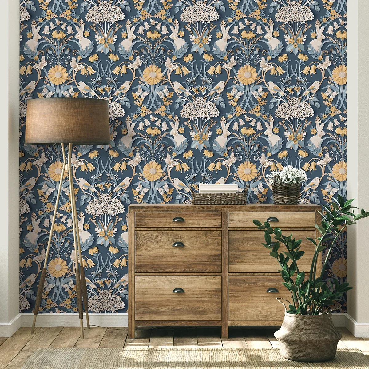 Brewster Home Fashions Fae Navy Woodland Wallpaper - SKU FD42950