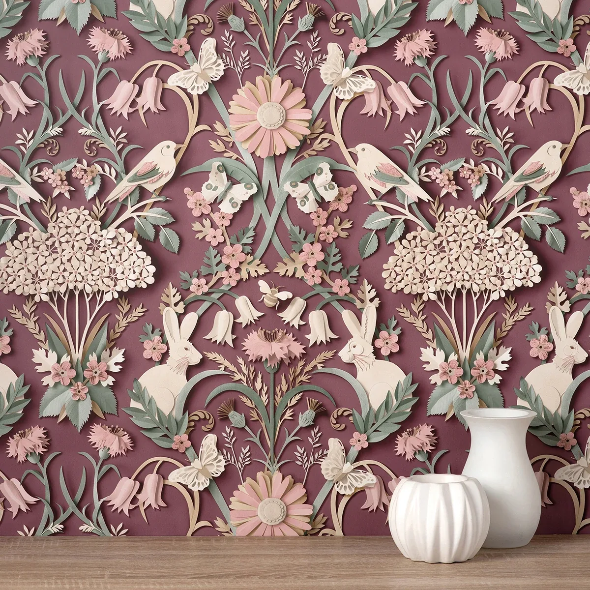 Brewster Home Fashions Fae Plum Woodland Wallpaper - SKU FD42949