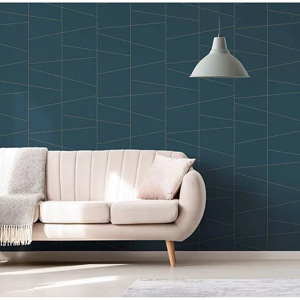 Brewster Home Fashions Fairmont Blue Deco Fracture Wallpaper - SKU UW24789