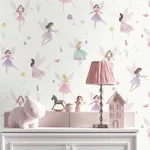 Brewster Home Fashions Fairy Friends Pink Enchanting Wallpaper | Wallpaper Twins Brewster Home Fashions Fairy Friends Pink Enchanting Wallpaper - SKU 4203-27563