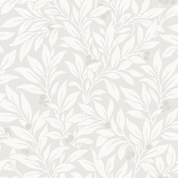 Brewster Home Fashions Fasciata Silver Mulberry Leaf Wallpaper - SKU 2766-42025