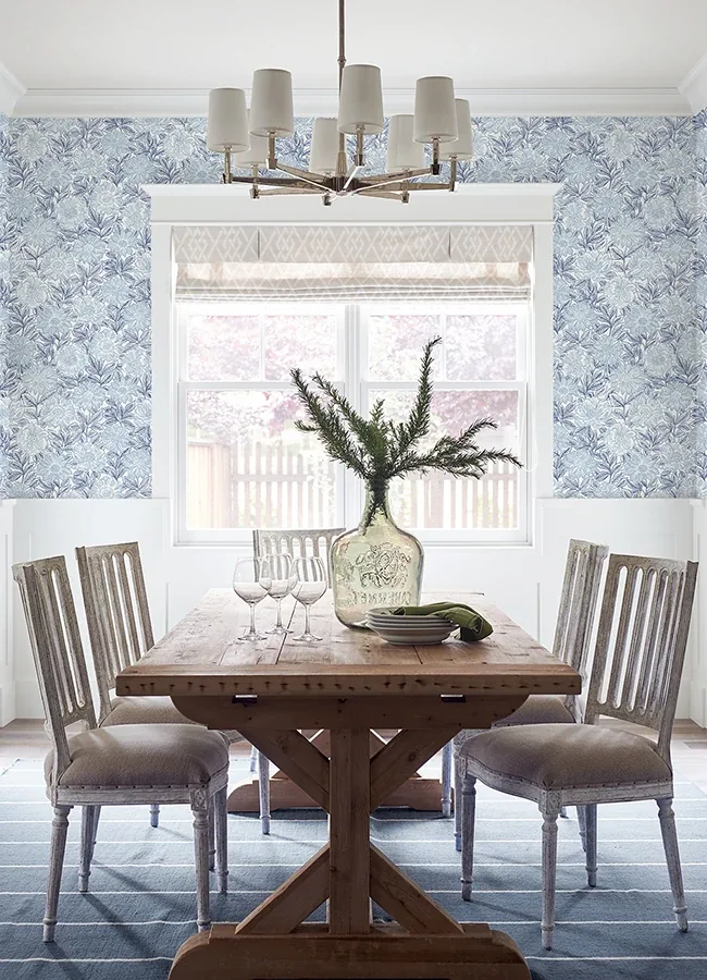 Brewster Home Fashions Faustin Navy Floral Wallpaper - SKU 4072-70047