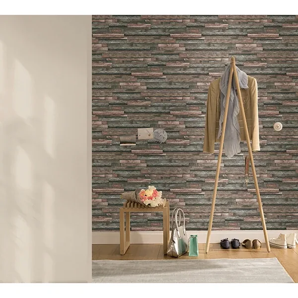 Brewster Home Fashions Federico Red Slate Wallpaper - SKU MG31730