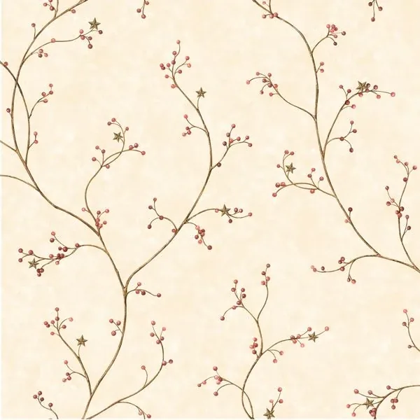 Brewster Home Fashions Felicia Rose Star Berry Vine Wallpaper - SKU PUR44034