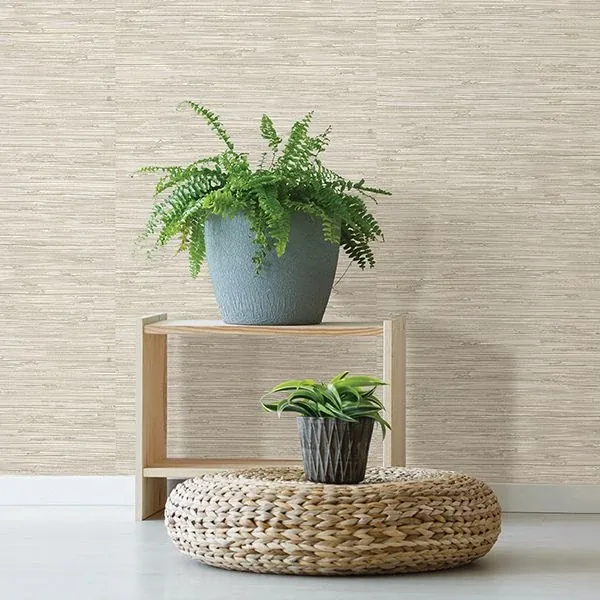 Brewster Home Fashions Fiber Cream Faux Grasscloth Wallpaper - SKU 2904-24418