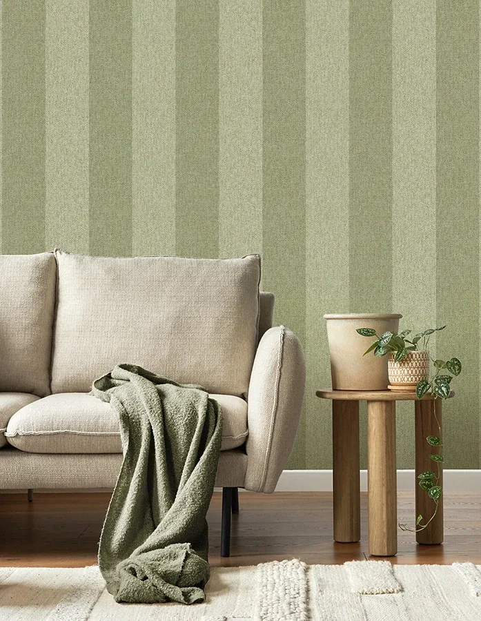 Brewster Home Fashions Finn Green Chevron Stripe Wallpaper - SKU M1866