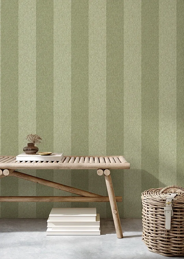 Brewster Home Fashions Finn Green Chevron Stripe Wallpaper - SKU M1866