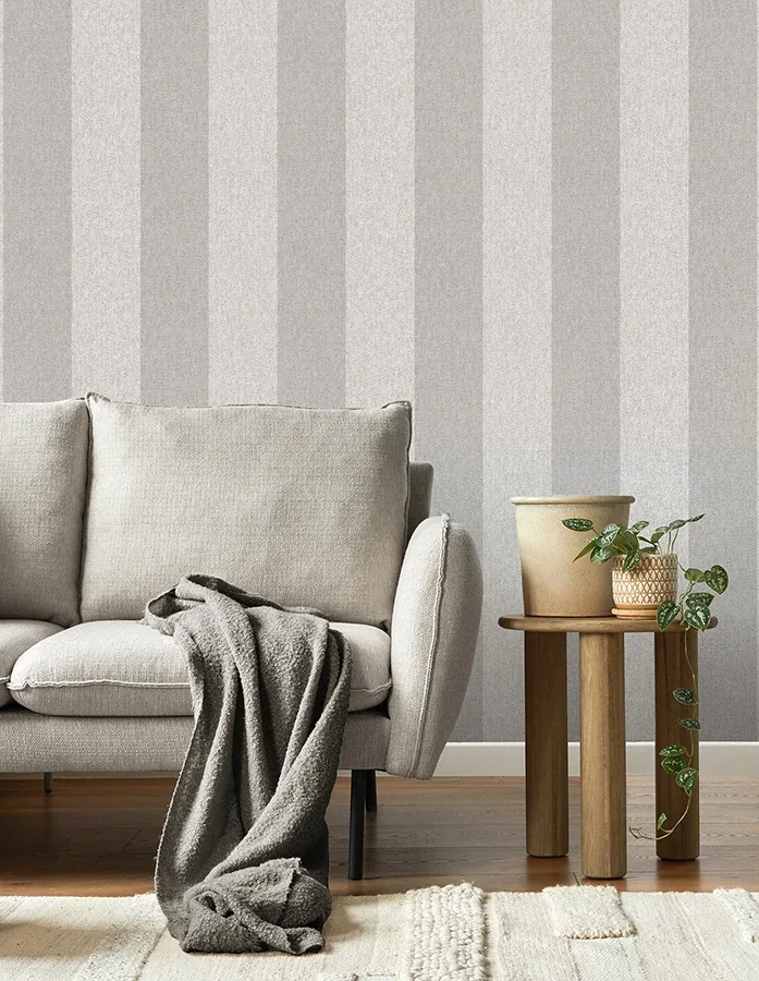 Brewster Home Fashions Finn Grey Chevron Stripe Wallpaper - SKU M1872