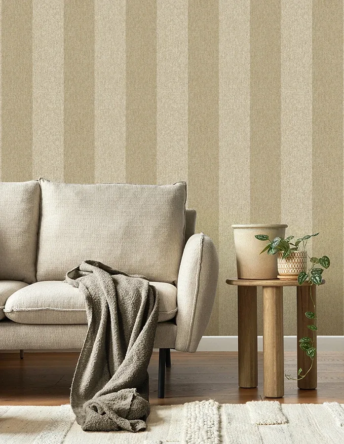 Brewster Home Fashions Finn Light Brown Chevron Stripe Wallpaper - SKU M1869