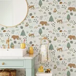 Brewster Home Fashions Finola Moss Bears Wallpaper - SKU 4060-139247