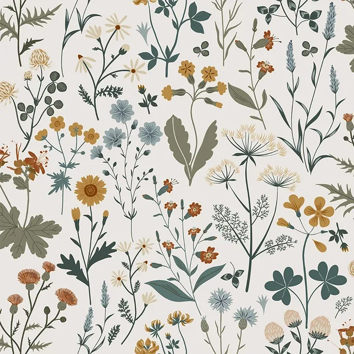 DD139391 | Fiore Blue Wildflowers Wallpaper