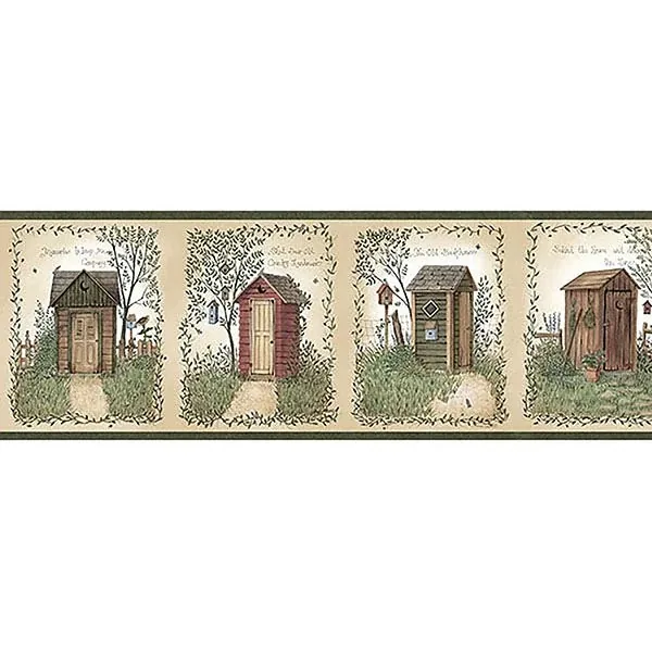 CTR50321B | Fisher Sage Country Outhouses Wallpaper