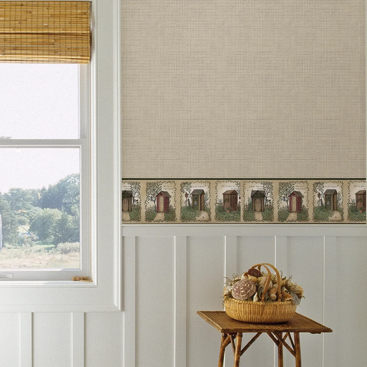 Brewster Home Fashions Fisher Sage Outhouse Wallpaper - SKU 3123-50321