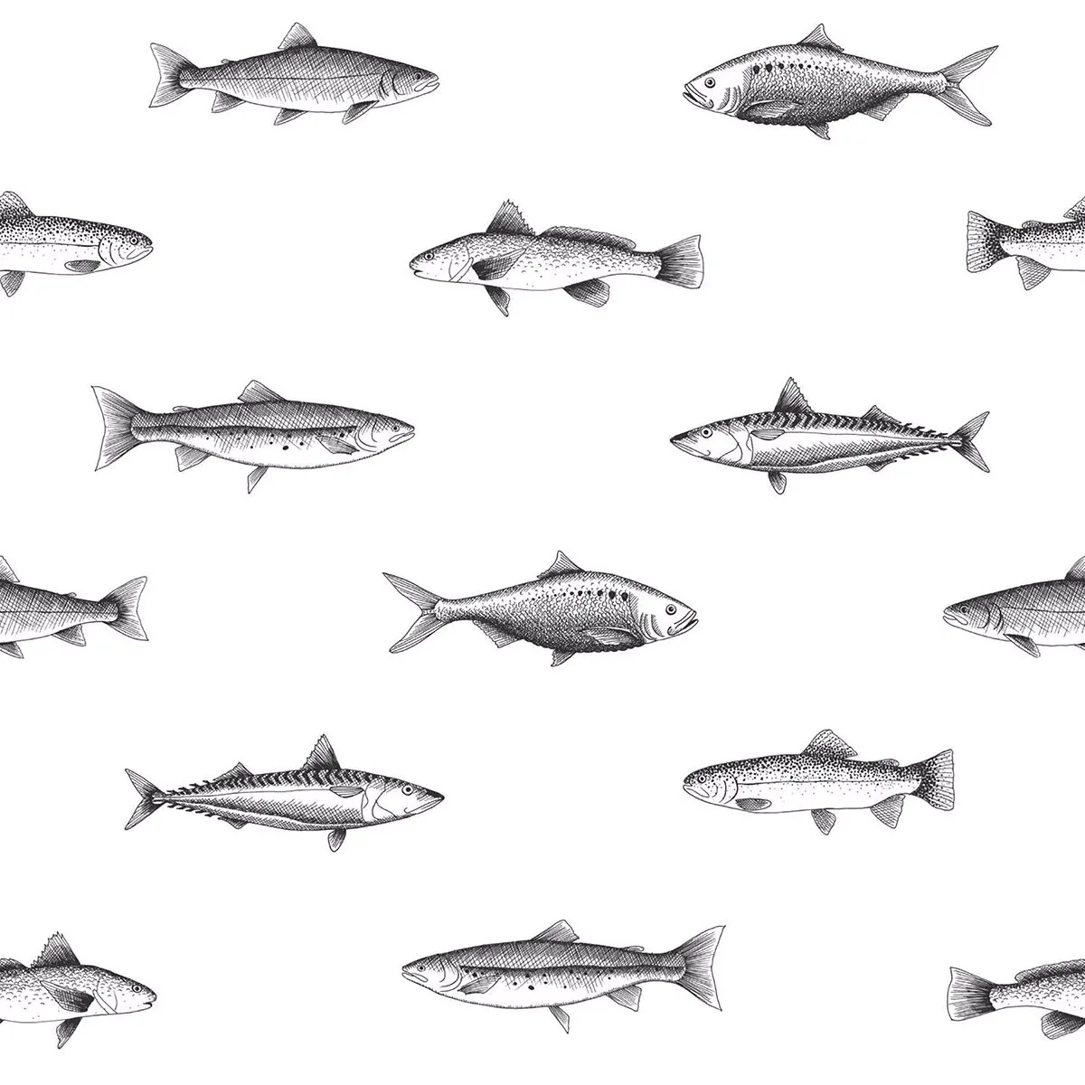 Brewster Home Fashions Fiyero Off White Fish Wallpaper - SKU DD138967