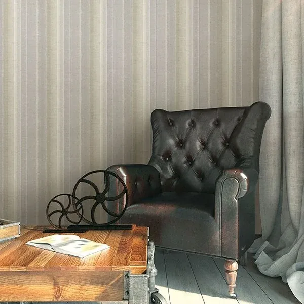 Brewster Home Fashions Flat Iron Silver Stripe Wallpaper - SKU 3114-003326