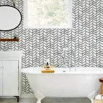 Brewster Home Fashions Fletching Black Geometric Wallpaper - SKU 3124-13924