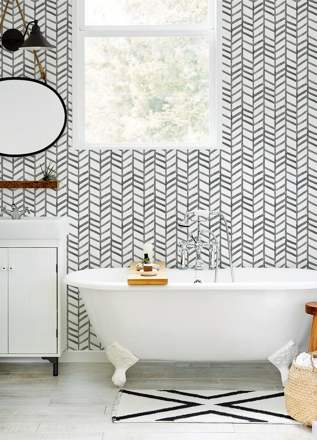 Brewster Home Fashions Fletching Black Geometric Wallpaper - SKU 3124-13924