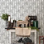 Brewster Home Fashions Fletching Black Geometric Wallpaper - SKU 3124-13924