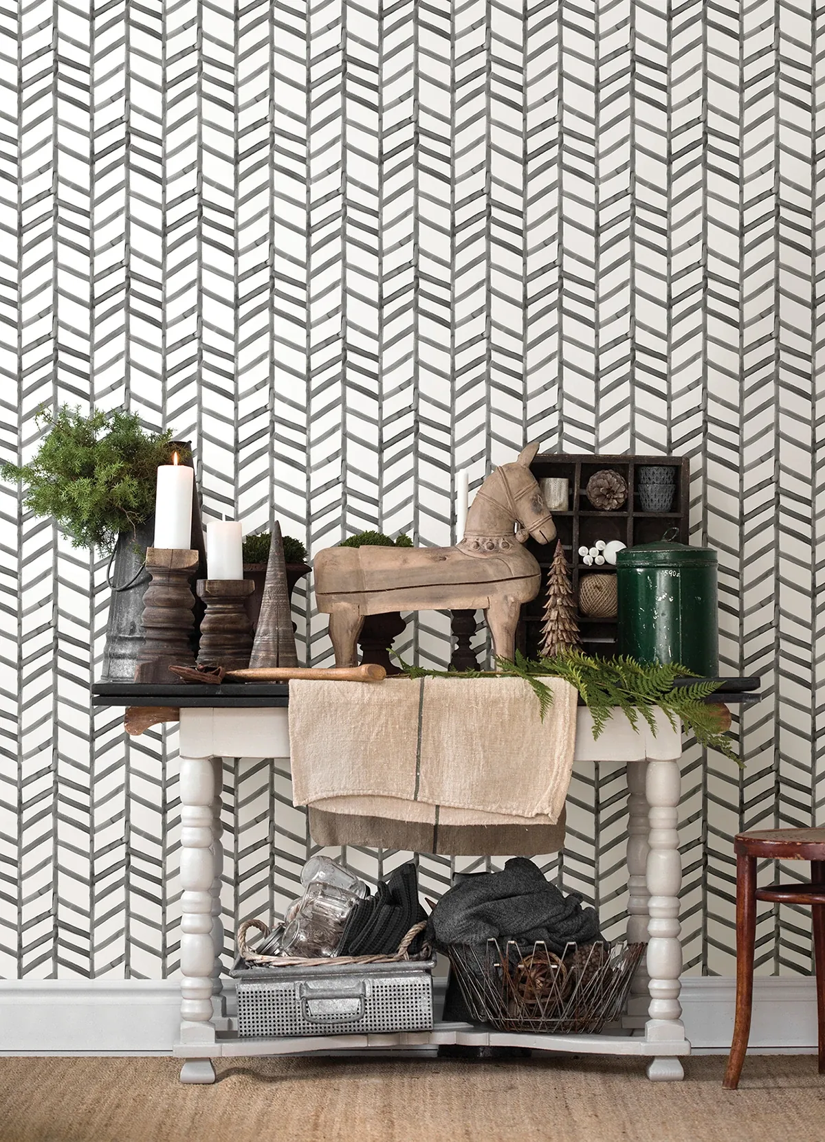 Brewster Home Fashions Fletching Black Geometric Wallpaper - SKU 3124-13924