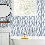 Brewster Home Fashions Fletching Navy Geometric Wallpaper - SKU 3124-13923