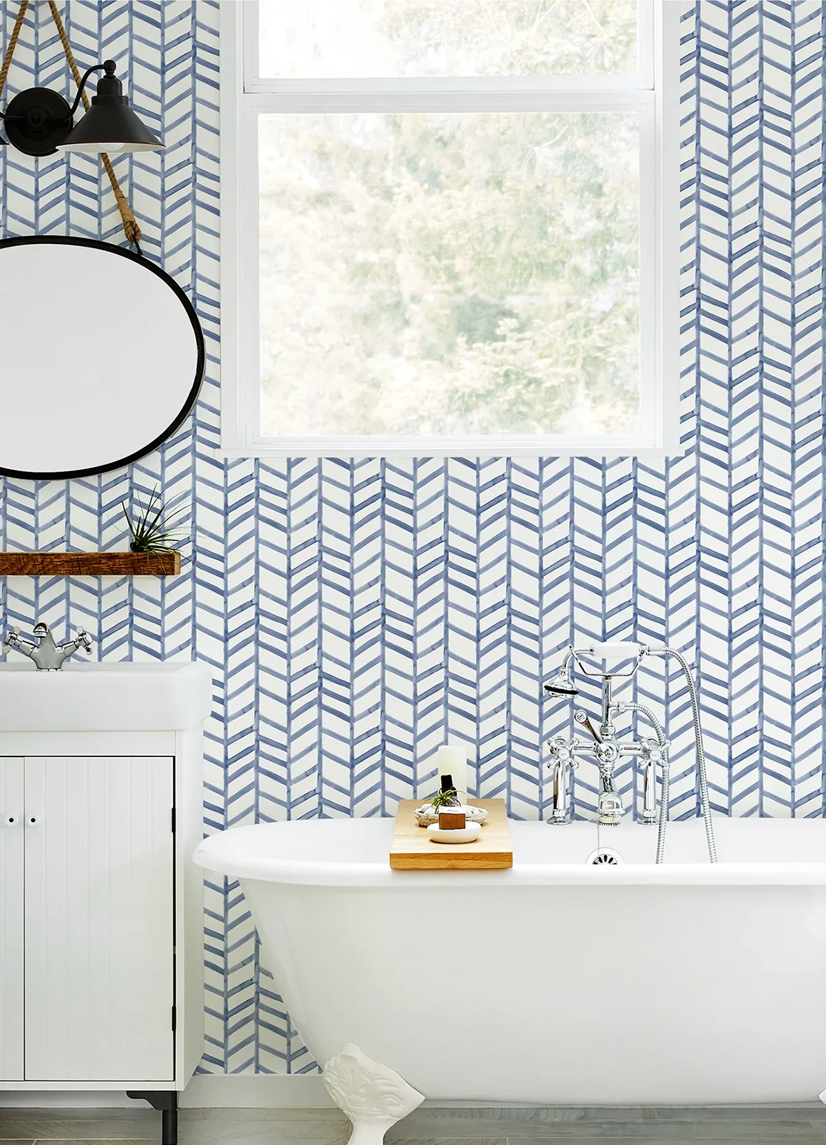 Brewster Home Fashions Fletching Navy Geometric Wallpaper - SKU 3124-13923